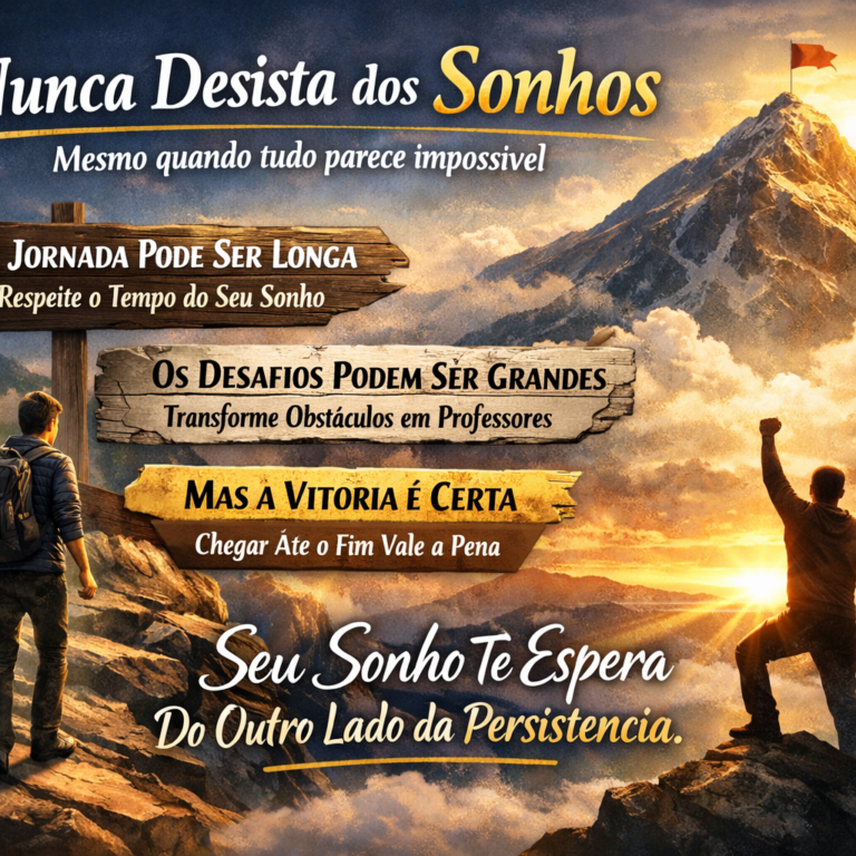 Nunca desista dos seus sonhos